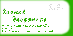 kornel haszonits business card